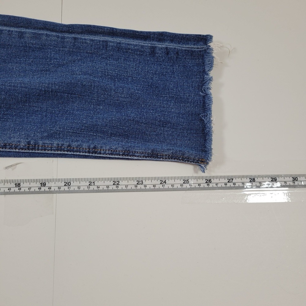 Express Women's Jeans Girlfriend Straight Leg‎ With Raw Hem Size 6 Blue - Picture 4 of 9